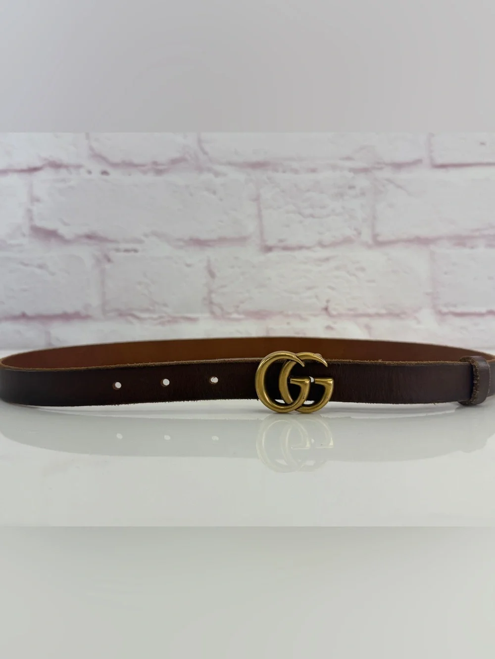 Gucci Marmont GG Slim Distressed Belt 409417 80/32